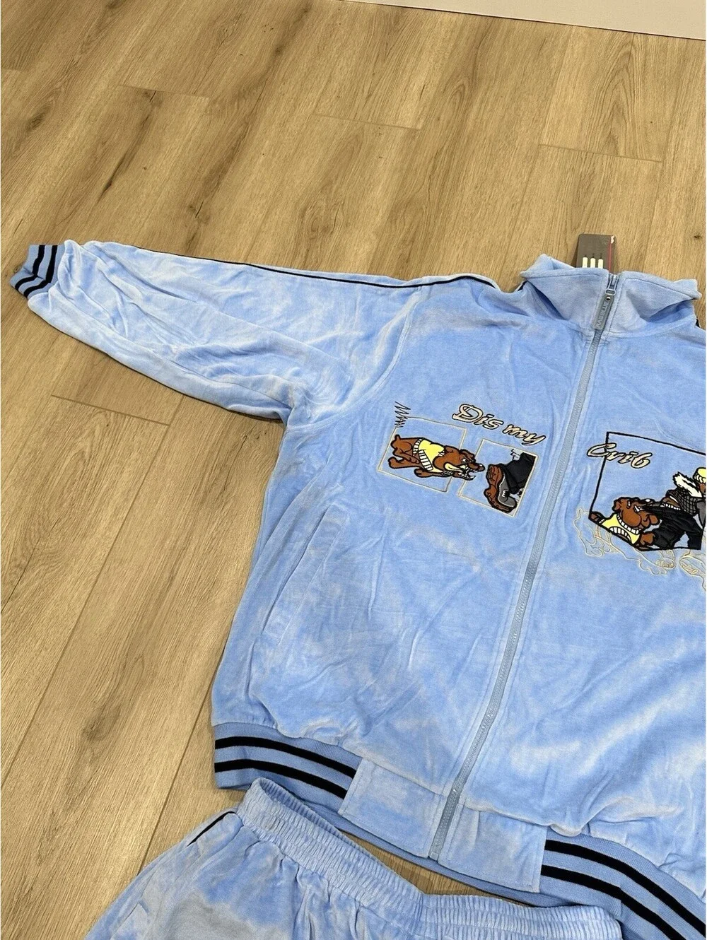 Raw Blue Tracksuit Mens 2XL/3XL Blue Y2K Hip Hop Zip Streetwear Skate